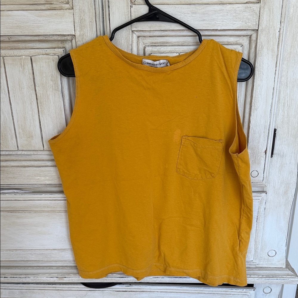 Calvin Klein Sport Women's Mustard Sleeveless Top